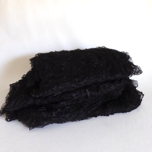 NEW HALLOWEEN GOTHIC BLACK SPIDER WEB LACE SHEER FABRIC 5 PIECES 19 YARDS - Picture 5 of 5